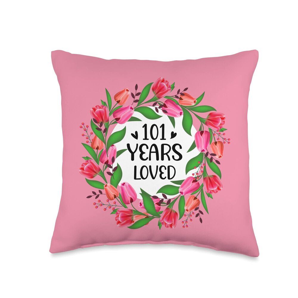 1952 101 Years Loved Mom Grandma 101 Years Old 101st Birthday Throw Pillow